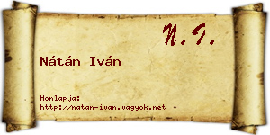 Nátán Iván névjegykártya