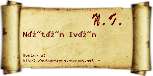 Nátán Iván névjegykártya